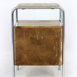 Bauhaus bedside table in chromed tubular steel, 1940s
