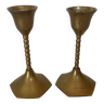 Pair of small brass candlesticks