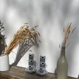 6 Vintage 90s Black and White Coffee Cups Geometric Patterns