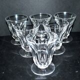 Set of 6 Saint-Louis flat-ribbed cut crystal goblet wine glasses? close Talleyrand 8.5cm