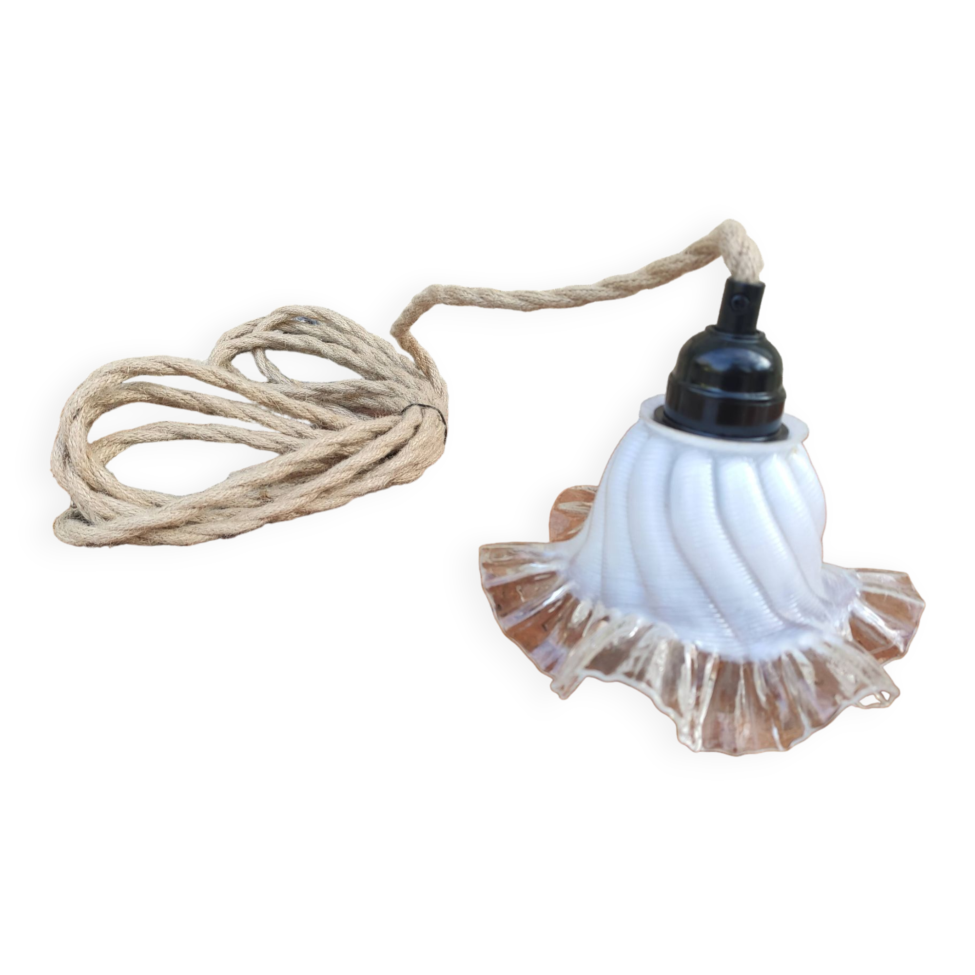 Lampe baladeuse globe vintage en verre tulipe