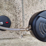 Bauhaus industrial desk lamp, metal, vintage, 50s