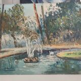 Tableau fontaine signé Albert Martin