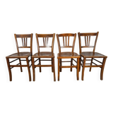 Set of 4 mismatched vintage bistro chairs