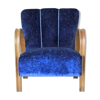 Fauteuil en velours art déco italien des années 1940