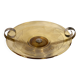 Art Deco bowl in smoked pressed glass and silver-plated metal, 30x8cm