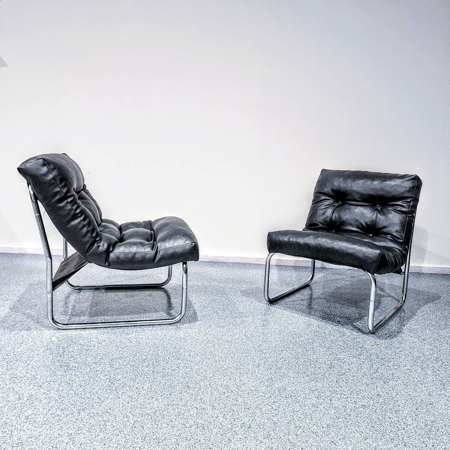 A pair of 1980s Pixi armchairs designed by Gillis Lundgren for