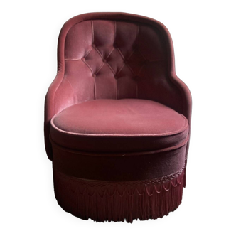 Petit fauteuil crapaud ancien rose