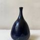 Night blue glazed ceramic vase, signed, circa 1950.