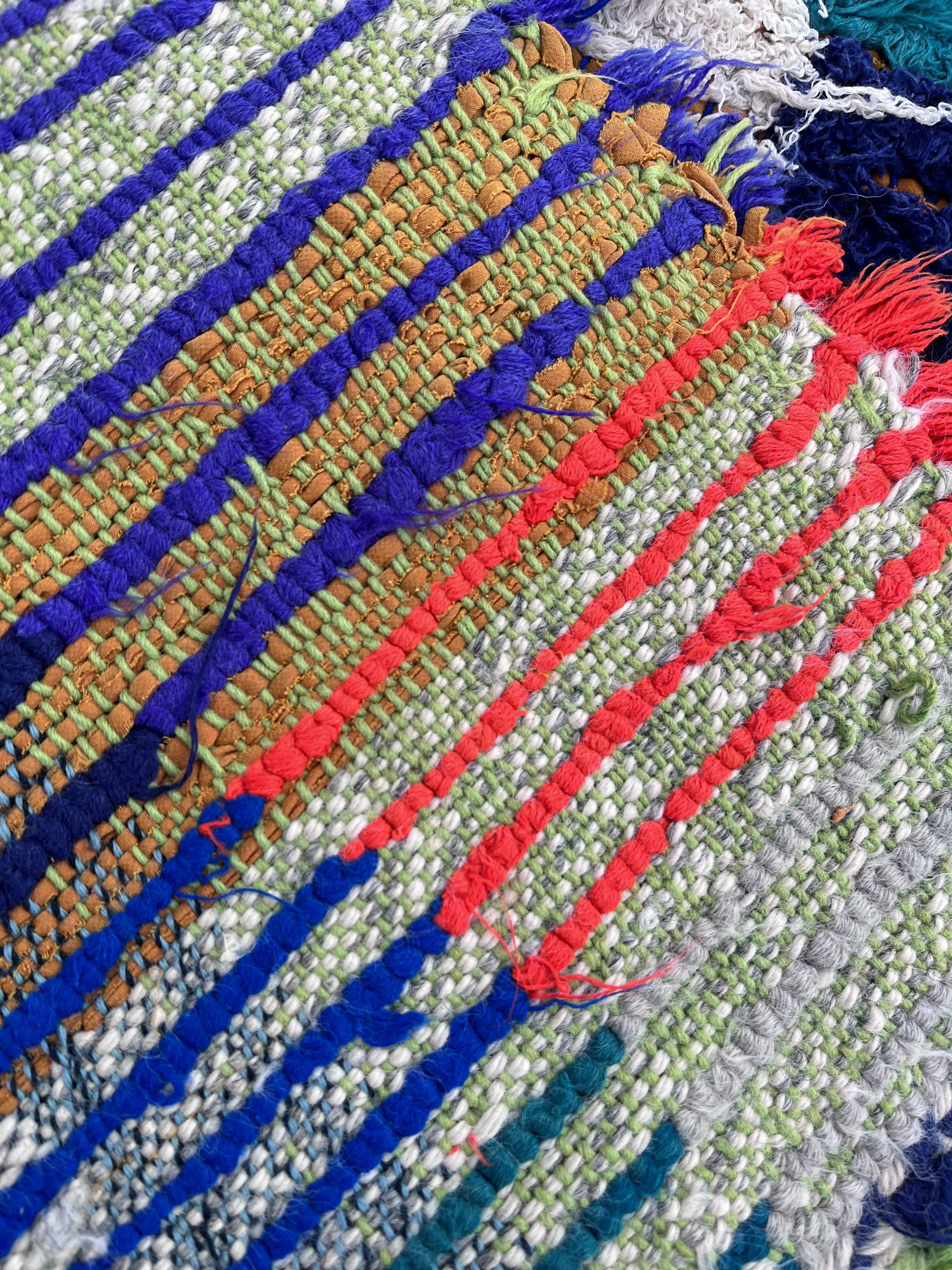 Carpet modern room Berbere boucherouite