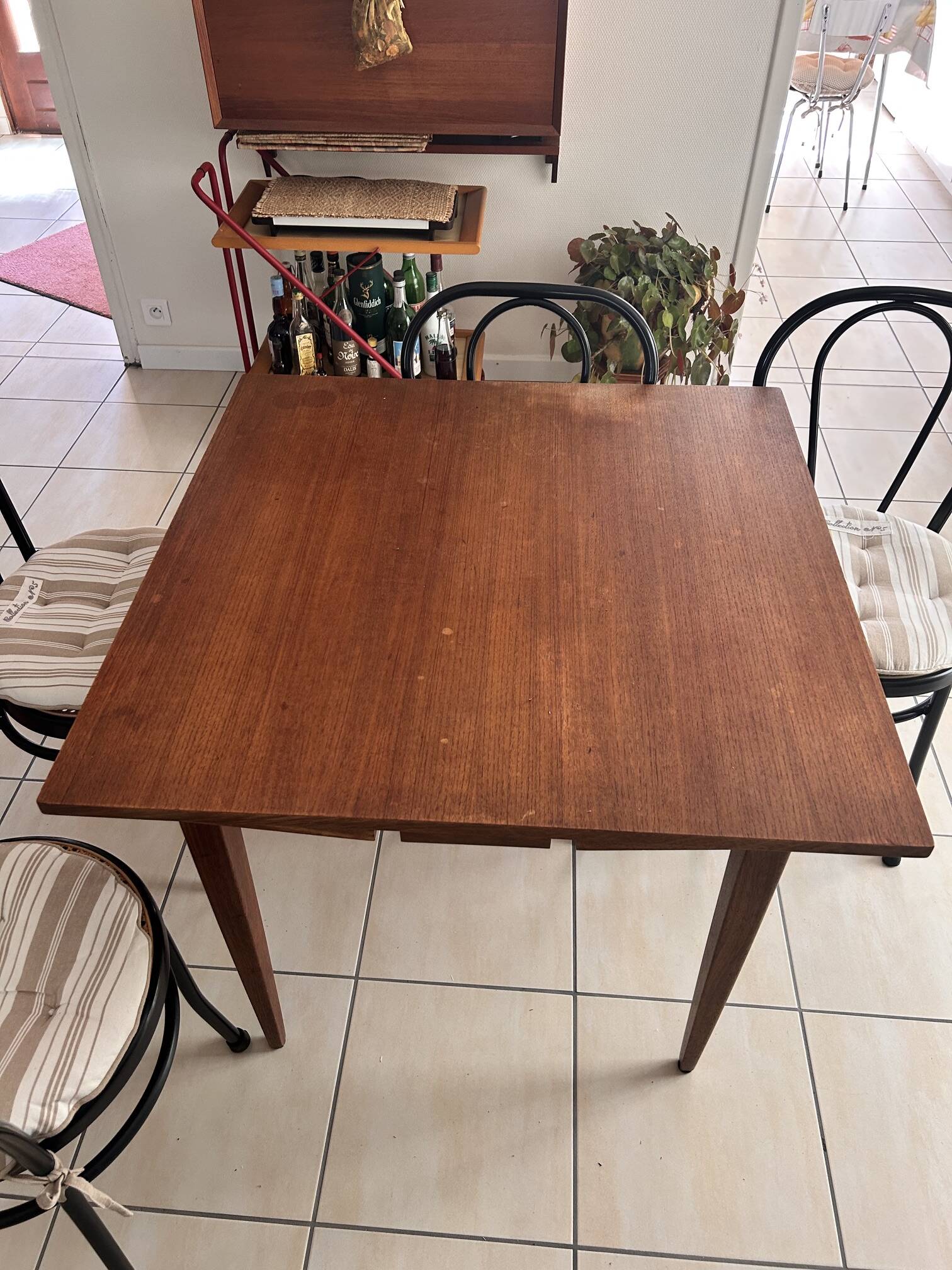 Table extensible en teck de style scandinave, années 60