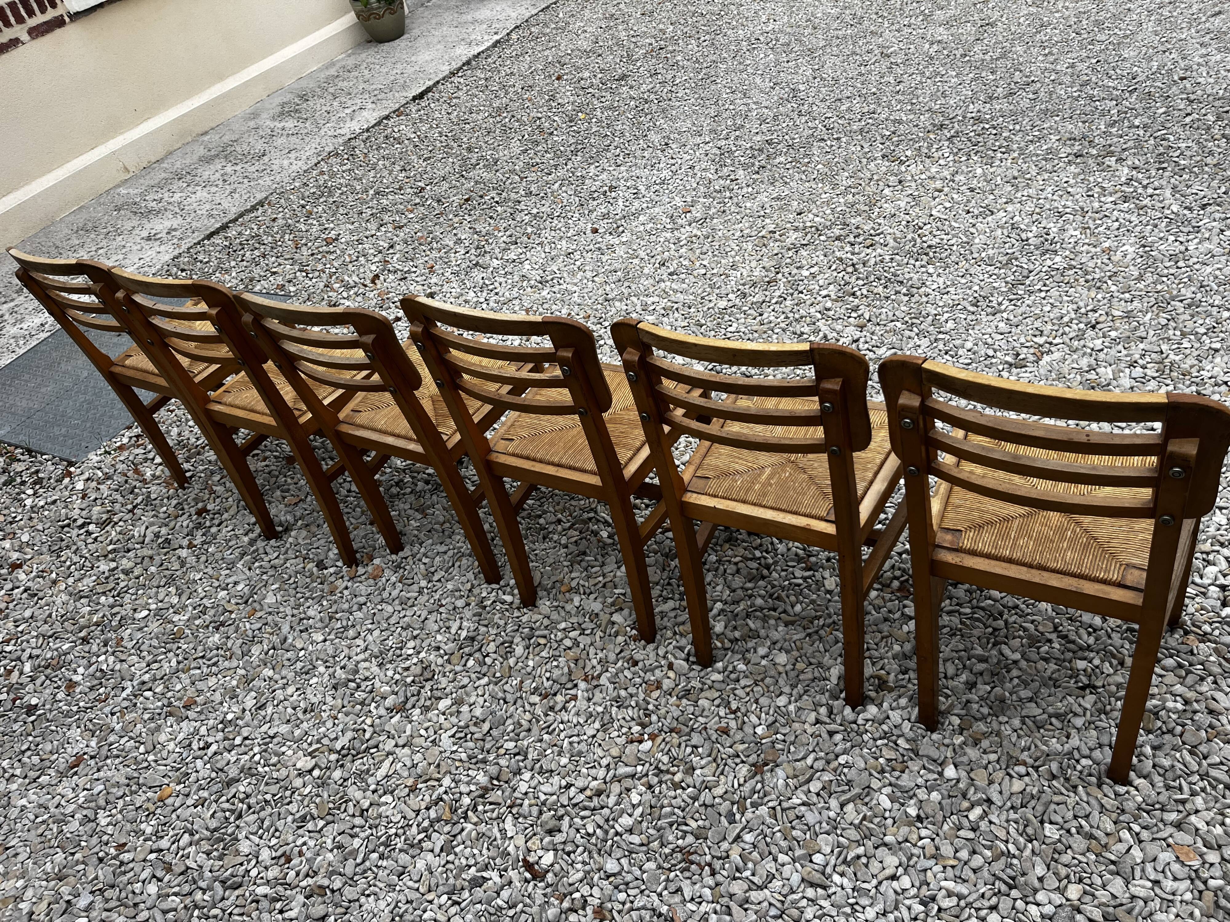 Set of 6 raw stone chairs French design