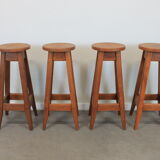 Set of 4 brutalist bar stools