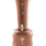 Brown Lacquered and Hand Painted Terracotta Deruta Amphora Vase, Italy