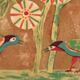 Lithograph signed Jacques Margerin The tree with flowers and birds 1960-70