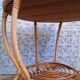 Table basse ronde en rotin vintage