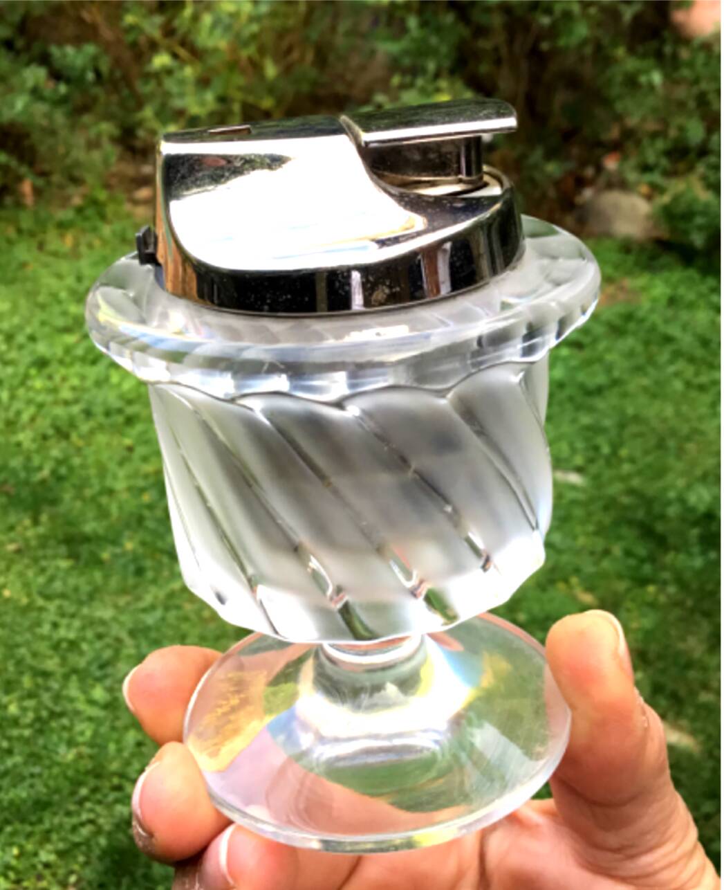 Lalique France table lighter signed under the base