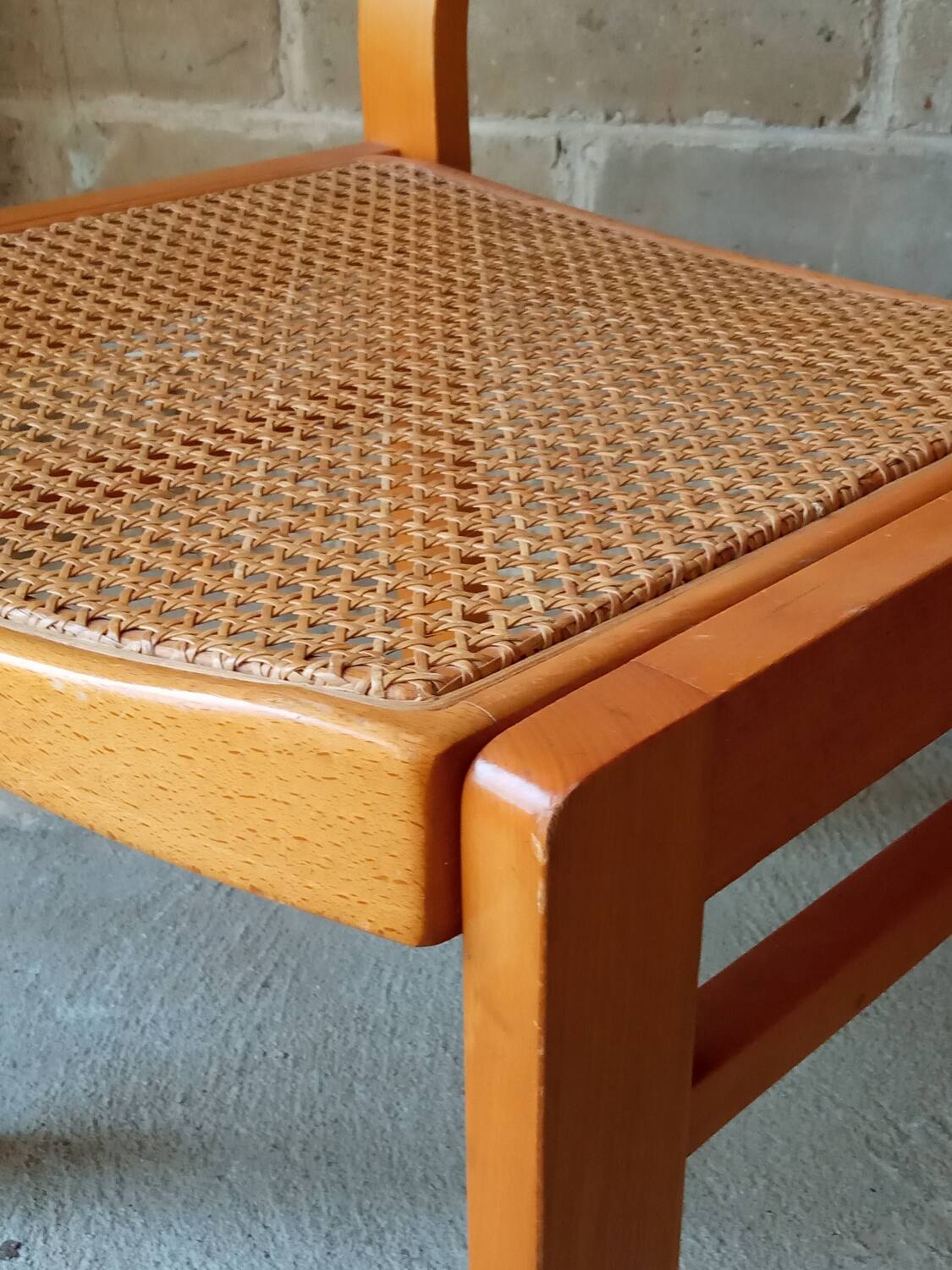 Pair of Baumann caned chairs, 70s/80s