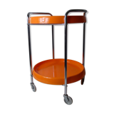 Serving table with vintage wheels