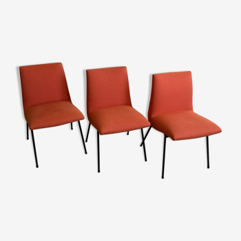 Suite 3 vintage chairs 1950 CM 145 Pierre Paulin