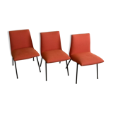 Suite 3 vintage chairs 1950 CM 145 Pierre Paulin