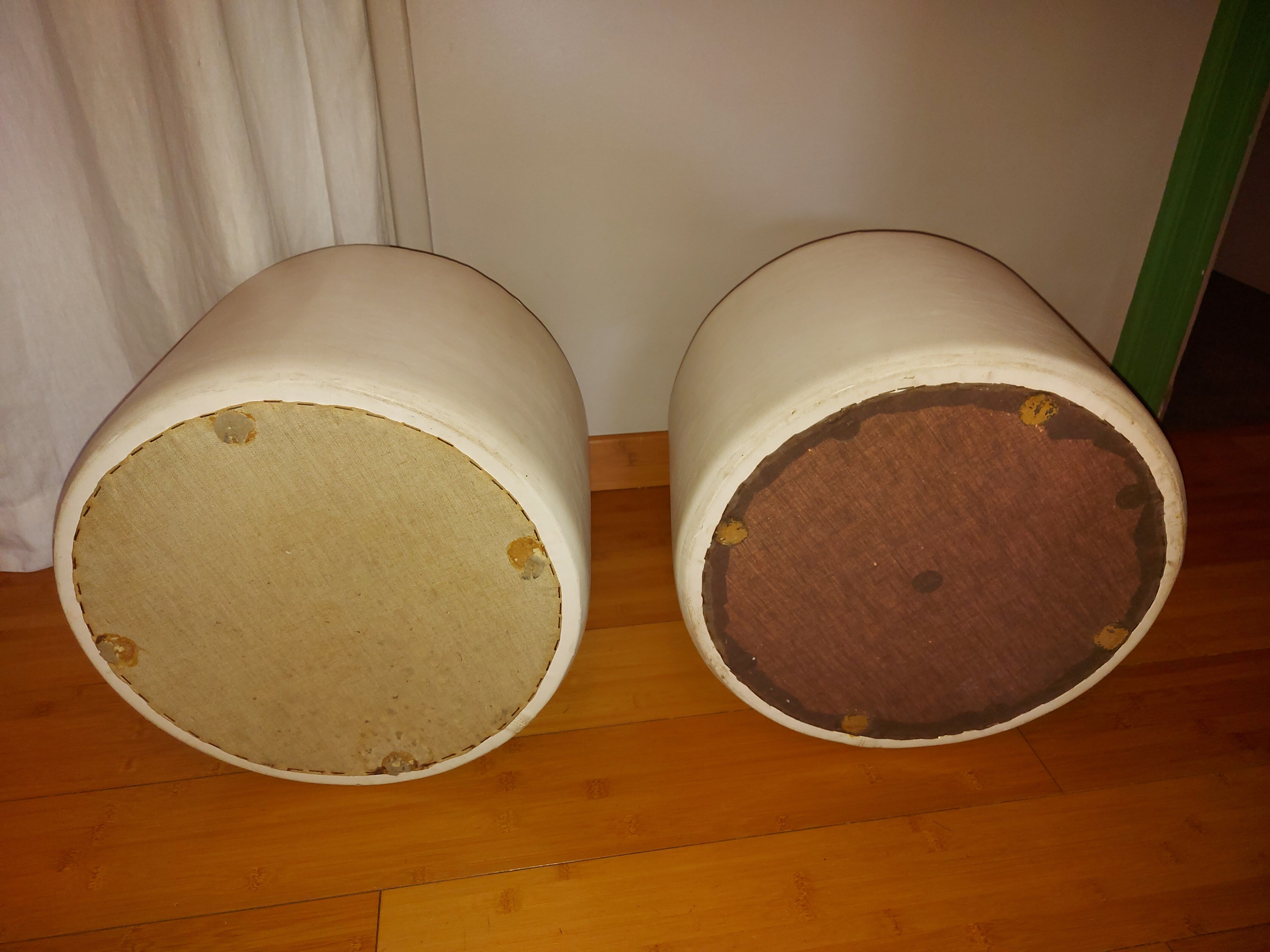 2 vintage skai beanbags, 70's