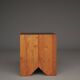 Brutalist solid Teak wood Stool or Side Table. 1990s