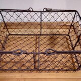 Duo of aged metal mesh baskets