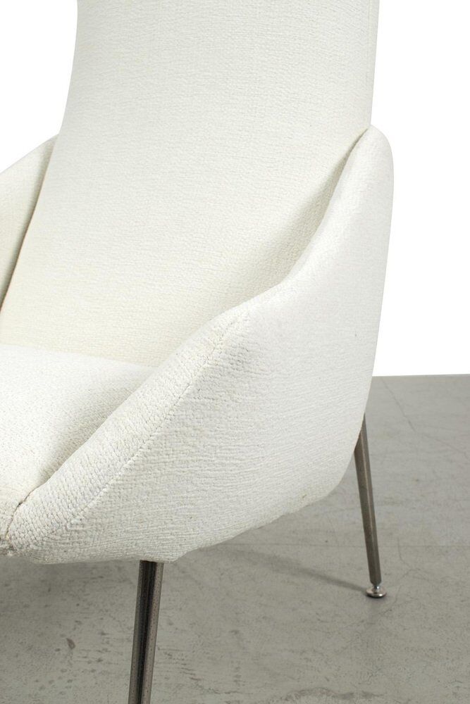 Vintage White Upholstered Armchair