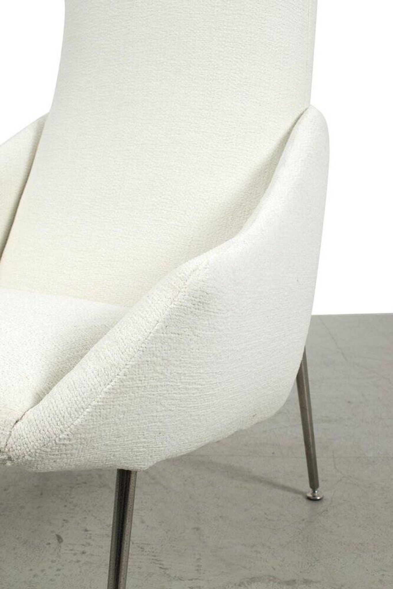 Vintage White Upholstered Armchair