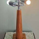 Grande lampe nautique bois et laiton années 80
