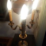 Antique 3-light table lamp in bronze in the Louis XVI style - 2 kg