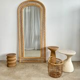Rattan foot mirror with braces H:2m