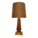 Lampe de table italienne dorée de style Hollywood Regency