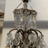 Lustre "Fontaine " de style Louis XV en bronze et pampilles XX siècle