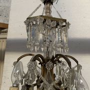 Louis XV style "Fontaine" chandelier in bronze and 20th century pendants