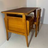 Solid oak and leather desk
