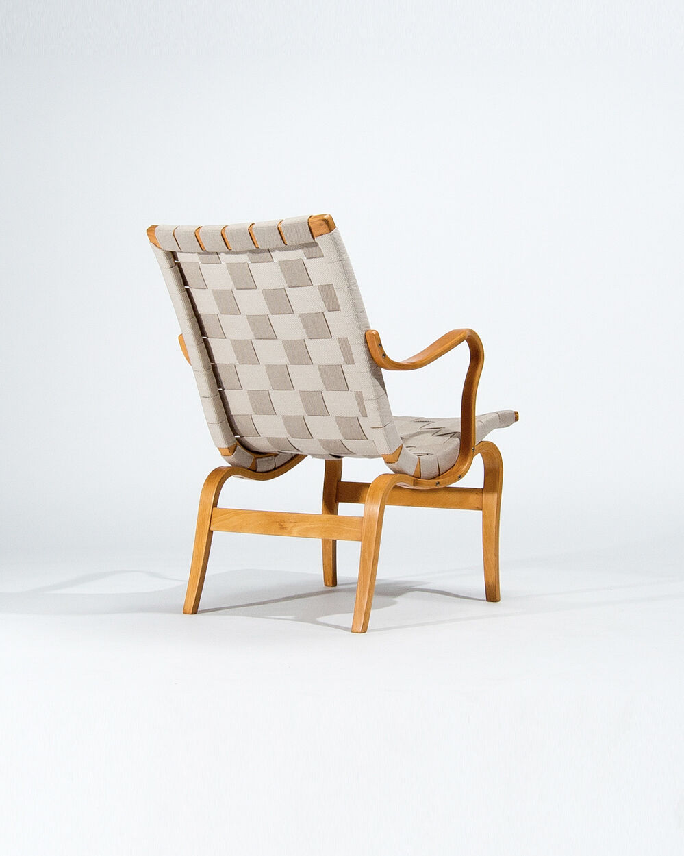 Bruno Mathsson Eva Armchairs in Beech & Linen, Mid Century Swedish Design 1960’s