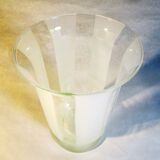 Glass vase with satin stripes