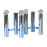 Chromed metal wall lights from Sciolari House in the 60s