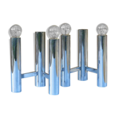 Chromed metal wall lights from Sciolari House in the 60s