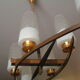 Chandelier glass metal and brass globe golden 6 lights 50-60