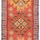 Turkish Handwoven Vintage Herki Kilim 98 cm x 320 cm