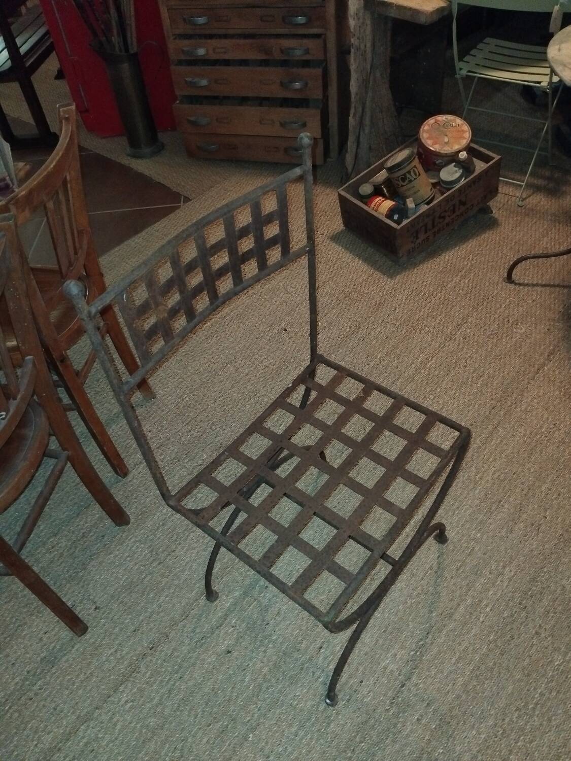 Pair of wrought iron chairs
