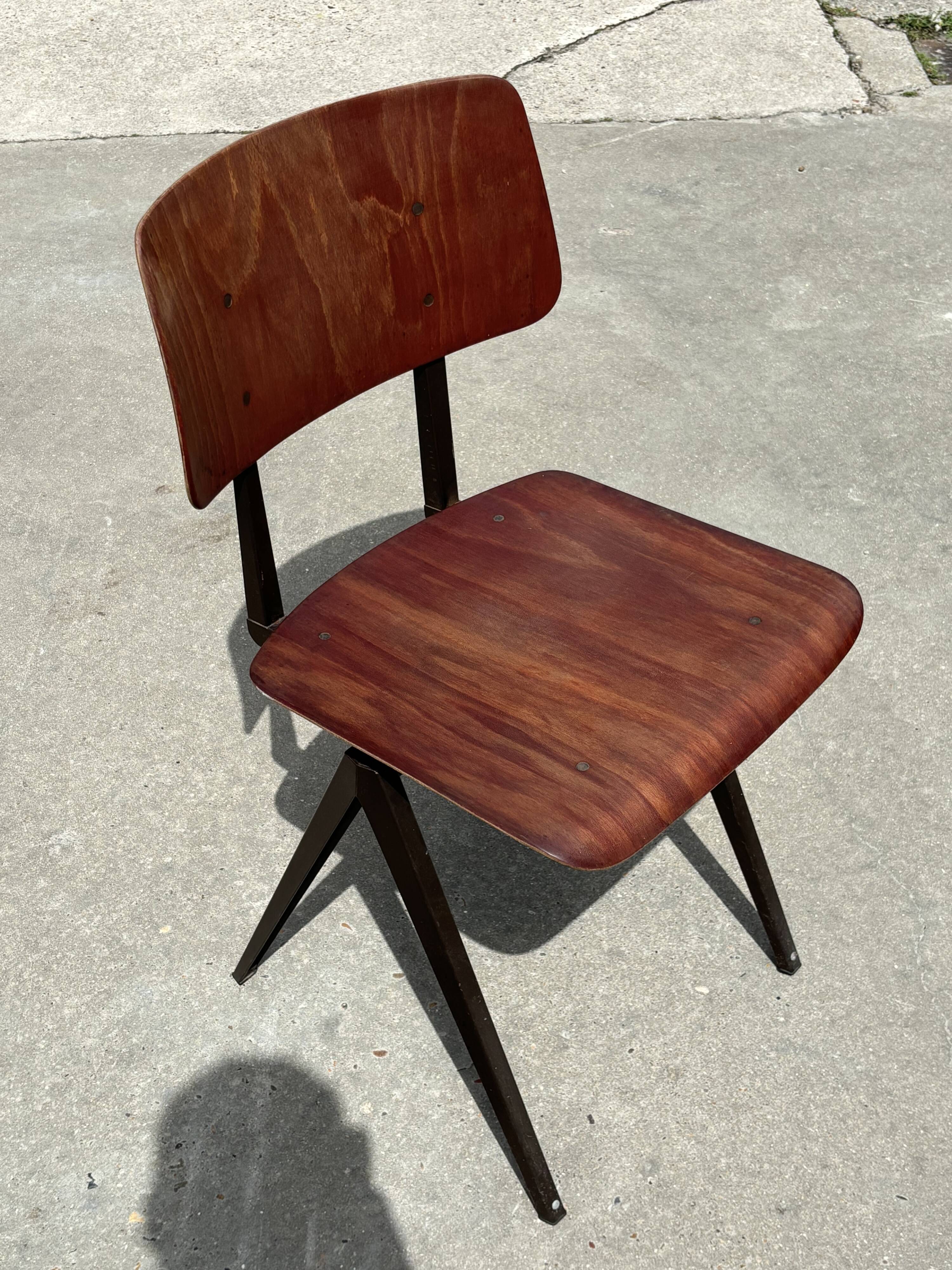 Set of 4 vintage school chairs Galvanitas S16 Netherlands Design