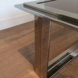 Chrome and brass designer coffee table. Attributed to Willy Rizzo