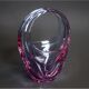 Pink bohemian glass basket, Czechoslovakia, 1960s