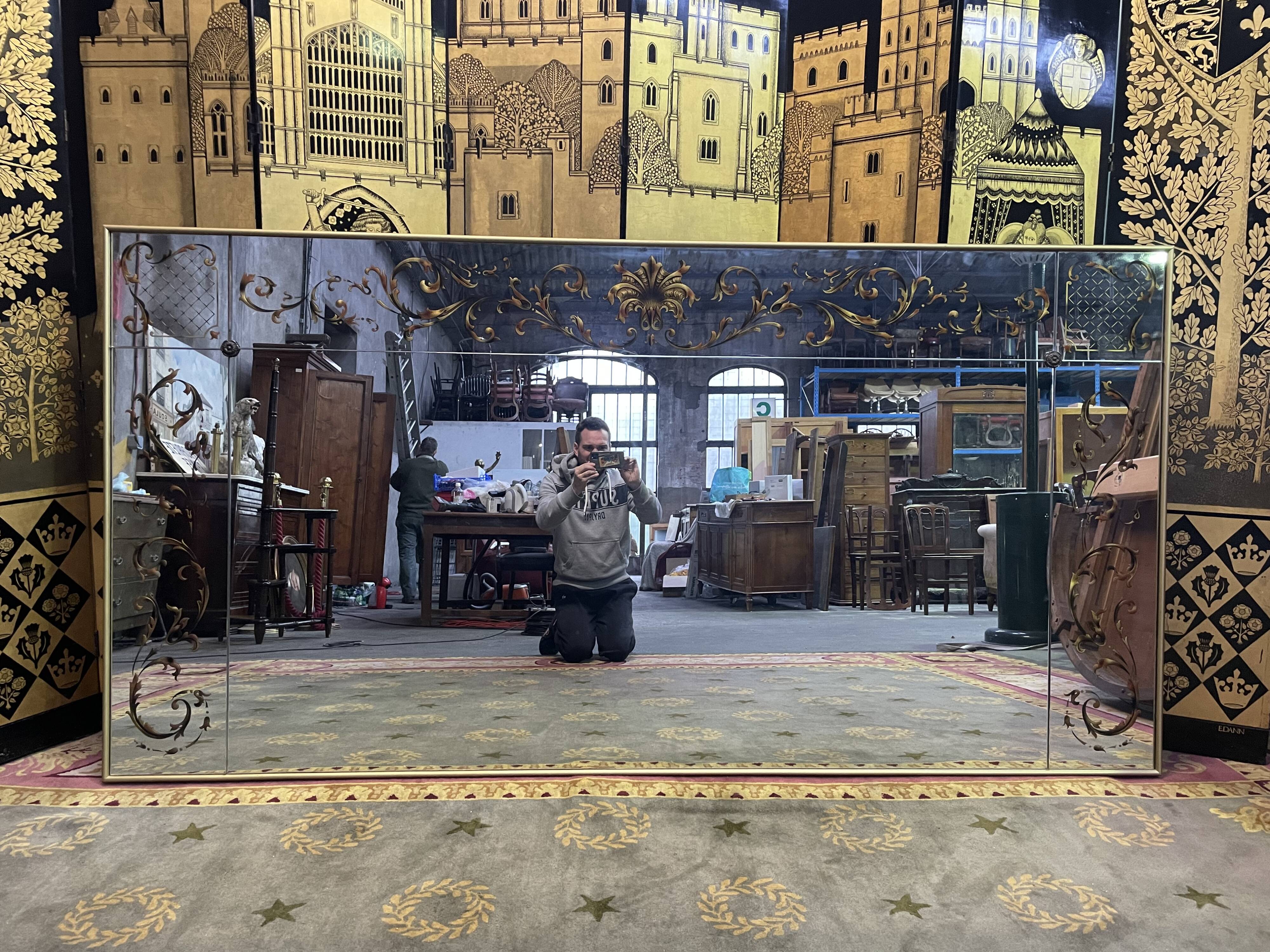 Bistro mirror - eglomised glass brasserie, 224x114 cm