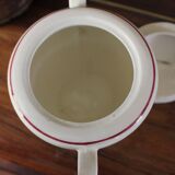 Jacques Lunéville ceramic sugar bowl with red flowers Art Deco