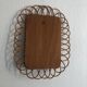 Vintage mirror 1960 sun rattan wicker rectangle - 48 x 38 cm